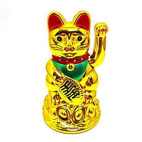 MÈO THẦN TÀI, MÈO MAY MẮN MANEKI NEKO Y45 SỬ DỤNG PIN CAO 11CM