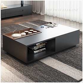 Mua Sản phẩm bàn trà chữ nhật  với khay trà có thể tháo rời  chất liệu gỗ veneer óc chó  có một ngăn kéo – EL-BT06