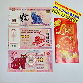 Lì xì tết Quý Mão tiền in hình con mèo Macao , Trung Quốc lưu niệm làm quà Tết - NELI - RƯỚC LỘC XUÂN