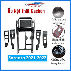 Ốp nội thất Sorento 2021-2022 vân Cacbon nhựa ABS bảo vệ chống trầy xước và làm đẹp xe