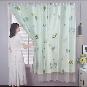 Mua RÈM DÁN TƯỜNG HAI LỚP KHÔNG CẦN THANH TREO 1M NGANG X 1M CAO MẪU TRÁI BƠ