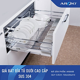 GIÁ BÁT ĐĨA TỦ DƯỚI CAO CẤP SUS 304 AK800B Bảo Hành Vĩnh Viễn - Có Thợ Lắp Đặt