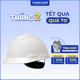 Mua Mũ bảo hộ 3M H701R  nón bỏ hộ chất liệu nhựa HDPE siêu cứng  khóa vặn  dây nón co giãn  lồng nón 4 chấu điều chỉnh được độ cao - Thinksafe