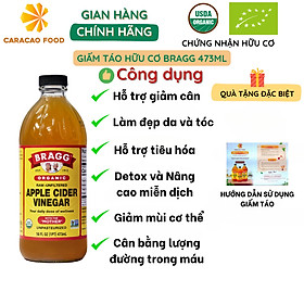 Giấm táo hữu cơ Bragg 473ml, Giấm táo nguyên chất, Dấm táo hữu cơ