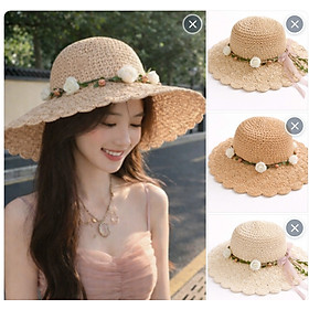 Mũ cói rơm mềm gấp gọn, mang phong cách thời trang Hàn Quốc. Kiểu dáng đẹp, thanh lịch, dễ phối đồ dona25040109