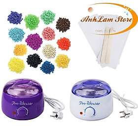 Combo Wax Lông Gồm: 1 Nồi Nấu Sáp Wax Pro 100 Loại 1 + 200Gram Sáp Wax Thỏi + 100 Tờ Giấy Wax + 25 Que Trét Sáp