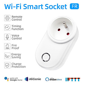 Tuya Smart WiFi Socket FR Remote Control by Smart Phone from Anywhere Timing Function, Voice Control for Amazon Alexa