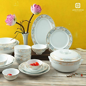 Mua Tô phở sứ Long Phương Hoa Dây Xanh Viền Vàng Cao Cấp