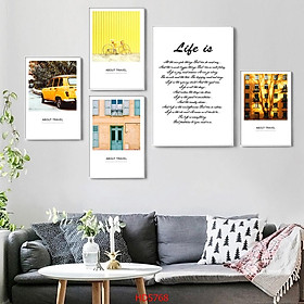 Tranh treo tường trang trí phòng khách, phòng ngủ. Tặng kèm khung và đinh ba chân treo tranh chuyên dụng, PVP-TP207