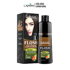 Dầu Gội Phủ Bạc Lavox Flash 190ml Nâu Đen P02 - Lên Màu Tự Nhiên Tại Nhà Đơn Giản - Lamimi Chính Hãng