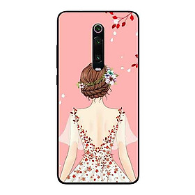 Ốp Lưng in cho Xiaomi Redmi K20 Pro Mẫu Cô Gái Váy Hồng - Hàng Chính Hãng