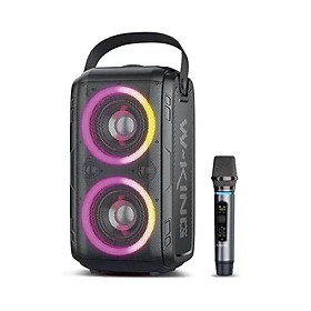 Mua Loa bluetooth W-KING T9 – Loa karaoke di động  công suất cao 80W  đèn led RGB + KÈM 1 micro  âm thanh đỉnh cao