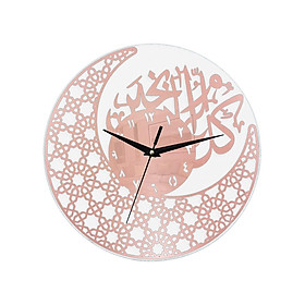 Ramadan Silent Moon Shape Wall Clock Decorative Practical Lightweight