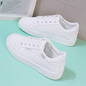 Giày thể thao nữ - giày sneaker nữ mầu trắng đế cao ST008W