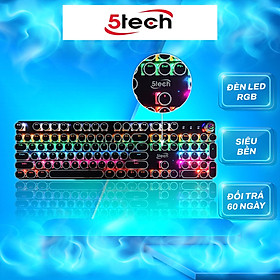 Bàn phím cơ 5TECH hàng chính hãng, phím cơ gaming mạ điện 30 chế độ LED RGB chơi game gõ siêu đã dùng cho máy tính, laptop