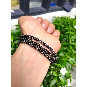 Vòng thạch anh tóc đen cuốn 3 vòng hạt 5-5.5 mm 