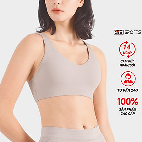 Áo Bra nữ PYM SPORT tập gym, yoga vải thun gân cao cấp mềm nhẹ dáng crotop 2 dây hình chữ V nâng ngực - PYMBR053
