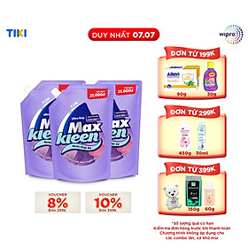 Combo 3 Túi Nước Giặt Xả Maxkleen Hương Nước Hoa Huyền Diệu (2.4kg/túi)