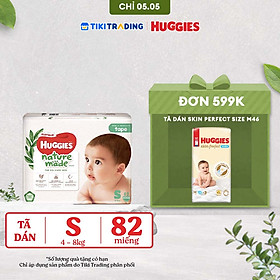 Tã Dán Siêu Cao Cấp Huggies Platinum Naturemade S82 (82 Miếng)