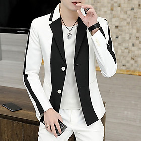 Áo vest nam, áo vest phối 2 màu trắng đen cực chất phong cách Hàn Quốc H56