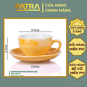 Mua Cốc sứ  Ly sứ vân đá Bát Tràng - ly cà phê Cappuccino Nhật dung tích 220ml  nhiều màu lựa chọn
