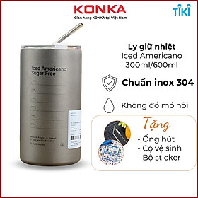 Ly giữ nhiệt Americano 600ml 300ml, cốc giữ nhiệt đến 12 giờ không đổ mồ hôi, chuẩn inox 304, nhiều màu lựa chọn - Hàng nhập khẩu