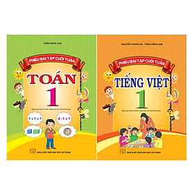 Sách Combo Phiếu bài tập cuối tuần Toán + Tiếng Việt 1 - dùng chung