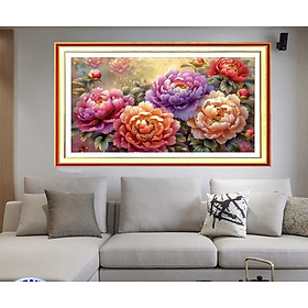 Mua Tranh thêu kín chữ thập Hoa mẫu đơn  vs8071  kích thước 50 x 90 cm