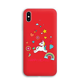 Ốp lưng dẻo cho điện thoại Iphone XS Max - 0551 HAPPY03 - Họa tiết in nổi - Màu Đỏ - Hàng Chính Hãng
