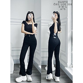 Quần ống loe đen HQJeans tôn dáng