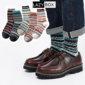 Bộ 5 tất vớ nam đi giày oxford  chất liệu len phong cách vintage