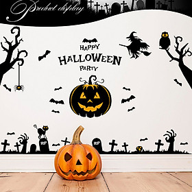 Decal trang trí Hallowen- Party bí ngô- mã sp SK9093