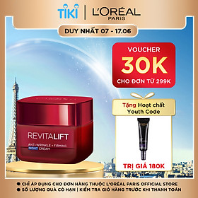 Kem Dưỡng Đêm Săn Chắc Da Và Giảm Nếp Nhăn L'Oreal Revitalift - 50ml