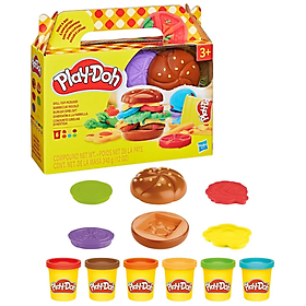 Playdoh Combo Bộ Khuôn Làm Burger Vui Nhộn Và Bột Nặn 4 Màu Cbg1614/G1609-B5517(Vta)