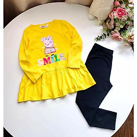 Bộ Cotton Thu đông bé gái đại 20-45kg