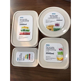 Bộ hộp thực phẩm vuông Hokkaido 500-1000-2000ml