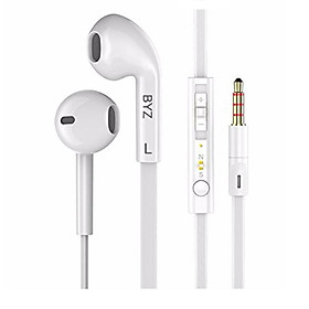 Tai nghe nhét tai BYZ S Super Bass cho IPHONE/IPAD/SAMSUNG (trắng) - Hàng chính hãng