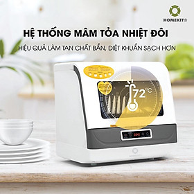 Mua Máy rửa chén bát để bàn HOMEKIT DW-202 nhỏ gọn tích hợp rửa trái cây rau củ  khử trùng UV - lắp đặt tận nhà
