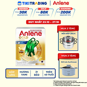 Bao bì mới - Sữa Bột Anlene Gold Hương Vanilla (Hộp giấy 1200g)