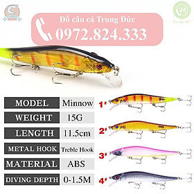 Mồi giả câu cá MINNOW JERK Chẽm, Vòn, Nhồng, Vược 11,5cm-15g