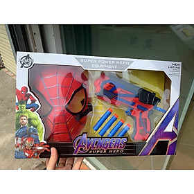 Đồ Chơi Mặt Nạ Siêu Nhân Spiderman Kèm Phụ Kiện  Bắn Xốp Cho Bé Trai