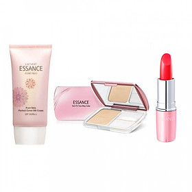 Combo Kem Nền Trang Điểm Mẫu 21 - FP50700237 + Phấn Phủ Trang Điểm Mẫu 13 - FP50700239 + Son Essance Blooming