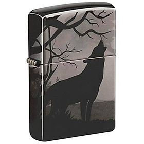 Bật Lửa Zippo 49188 – Zippo Wolves Design 360° Black Ice