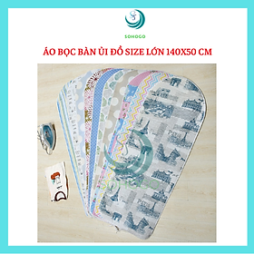 Mua Áo bọc/ áo trùm bàn ủi đồ size lớn 140x50cm  chất liệu cotton có lót mút- GIAO MẪU NGẪU NHIÊN