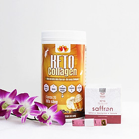 Keto Collagen 500g [Chính Hãng] - Bữa ăn Keto hỗ trợ GIẢM CÂN SIÊU TIỆN LỢI cho người thực hành Keto và người muốn giảm cân - Giảm 3-7Kg/ 1 tháng [Tặng 1 Mặt nạ Saffron sữa ong chúa và 1 Thước dây