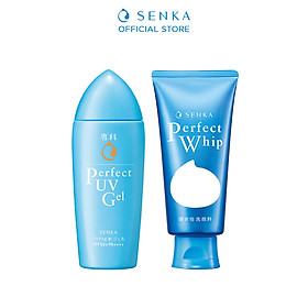 Bộ Gel sữa chống nắng Perfect UV Milk 80ml và Sữa rửa mặt sạch hoàn hảo ẩm mịn Perfect Whip 120g