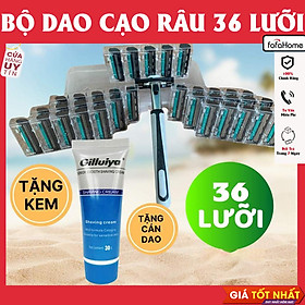 Set Dao Cạo Râu Và 36 Lưỡi Dao Kép, Tặng Kèm Tuýp Kem Cạo Râu, Giúp Bạn Cạo Không Đau, Sảng Khoái