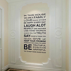 Removable In This House Quote Wall Sticker for Home Art Decor