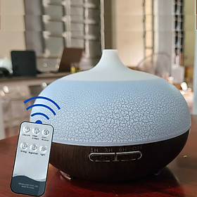 Máy Xông Tinh Dầu Vân Gỗ Cao Cấp Dung Tích 500ML Chuyên Dụng Cho Phòng Lớn - Hoa Tuyết Vân Gỗ Nâu