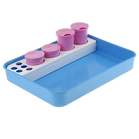 Thickened ABS Medical Dental Instrument Disinfection Tray Box with Bottles, Iodine Resistant